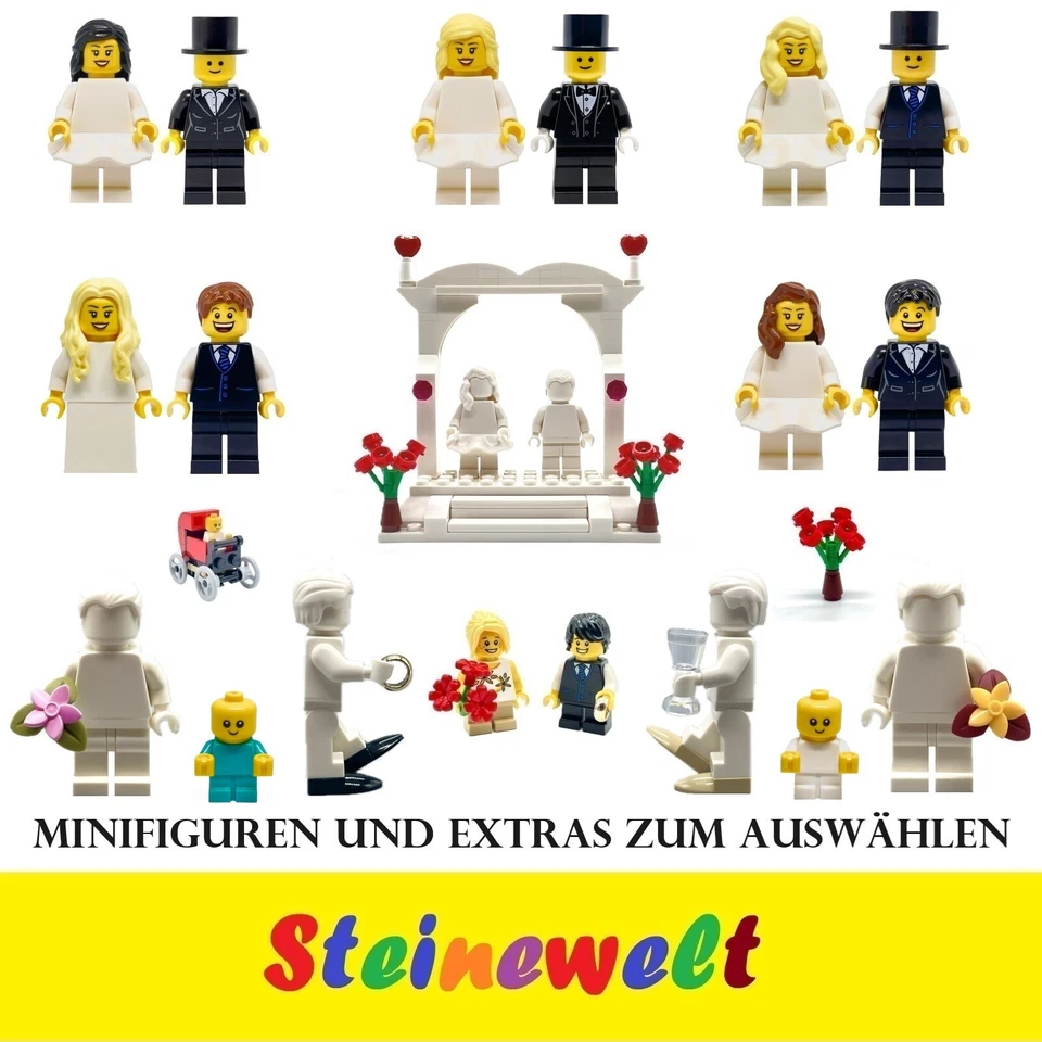 LEGO Minifiguren● Brautpaar ● Braut ● Bräutigam ● Hochzeit ● Zum AUSWÄHLEN ● NEU - Bild 1 von 1