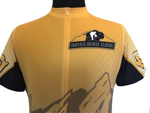 Primal Cycling Jersey Mens Large L Buffalo Bicycle Classic 2008 Yellow Gray - Picture 1 of 8