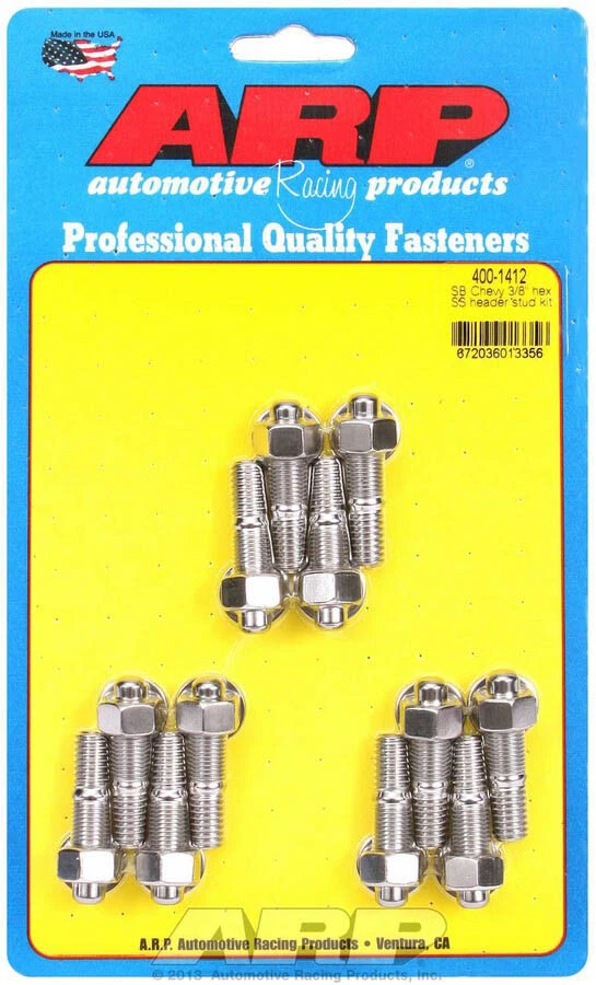 ARP HEADER STUD KIT 400-1412 SB CHEVY 3/8 DIAMETER STUD 3/8 SIZE QTY 12