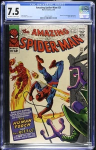 Amazing Spider-Man #21 - Marvel Comics 1965 CGC 7,5 Antorcha humana y apariencia de escarabajo - Imagen 1 de 2