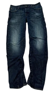 G Star Raw Tobog 3D Relaxed Tapered Jeans Mens 33x34 Indigo Dark Wash Button Fly - Picture 1 of 12