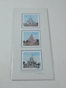Disney “50 Years of Cinderella Castle” By David Doss Matted Print - Picture 1 of 8