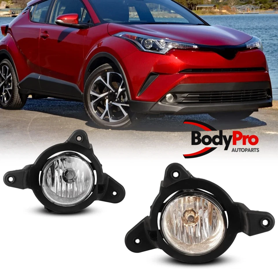 适用于 2018 - 2019 年丰田 C-HR CHR 透明雾灯 + 开关线套件左 + 右 — 第 1/4 张图片