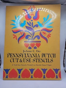 Vintage Pennsylvania Dutch 47 Cut & Use Schablonen Buch von JoAnne C Day 1975 ungeschnitten - Bild 1 von 3