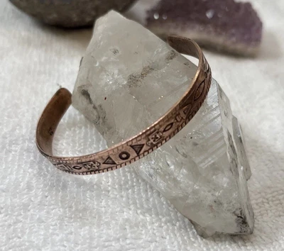 Brazalete energético de cobre macizo para aliviar el dolor de la artritis nativo americano 7 mm Foto 1 de 4