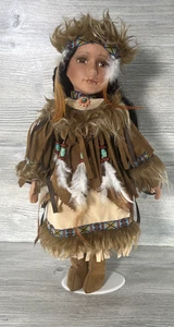 Cathy Collection AMERICAN NATIVE Indian Porcelain Doll 16” 470/5000 With Stand - Picture 1 of 9