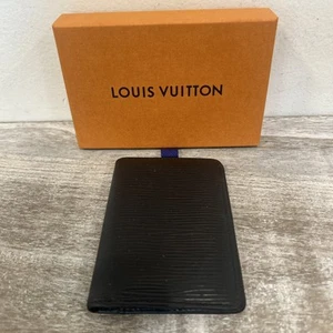 LOUIS VUITTON LV Bolsillo Organizador Tarjetero Cuero Epi Negro - Imagen 1 de 10