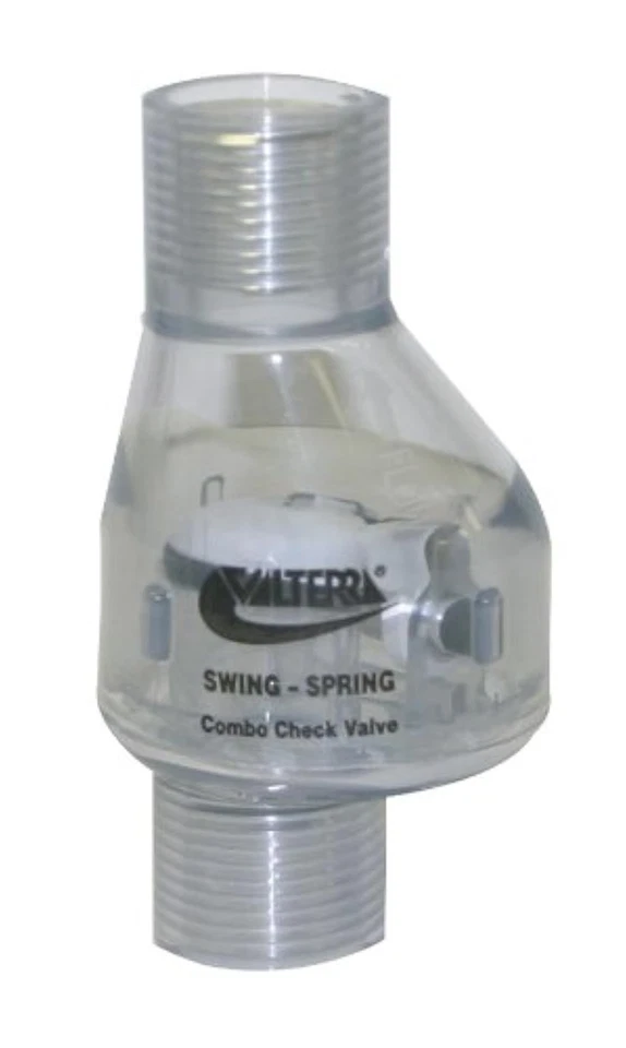Valterra 200-C05F PVC Swing/Spring Combination Check Valve, Clear, 1/2" FPT - Image 1 of 1