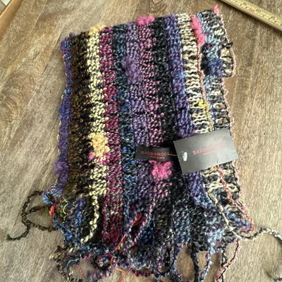 Bufanda a Rayas Barbarroja Hecha en Italia Púrpura 8x64 Tejido Suelto Foto 1 de 4