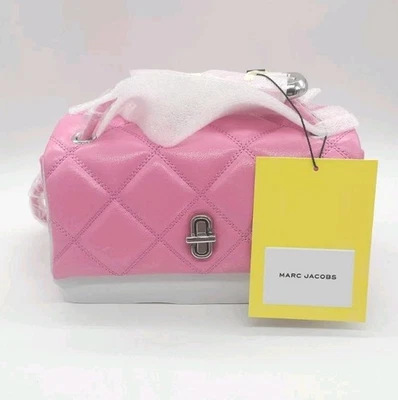 Marc Jacobs Quilted Mini Dual Shoulder Bag Bow Pink Leather New JL02511079 - Image 1 of 4