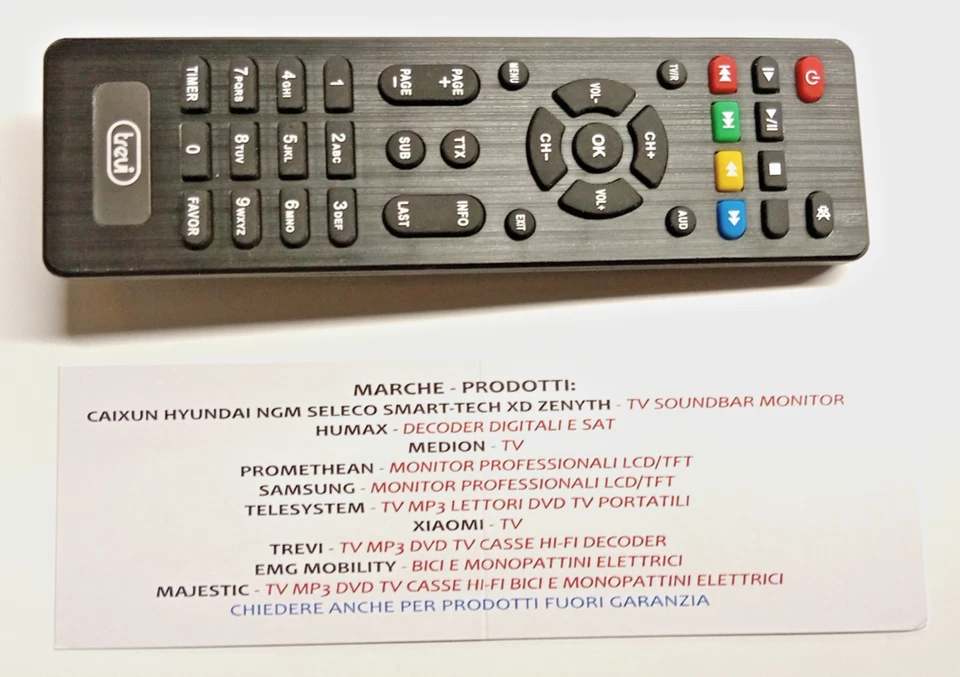 TELECOMANDO per Decoder Digitale Terrestre HD DVBT-T2 TREVI HE3378 T2 - Immagine 1 di 1