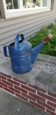 Vintage Galvanized Metal Watering Can With Sprinkler Nozzle - Image 1 of 4