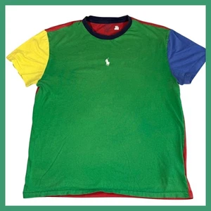 Polo Ralph Lauren Color Block T-Shirt Pony Logo Short Sleeve Cotton Tee - Picture 1 of 6