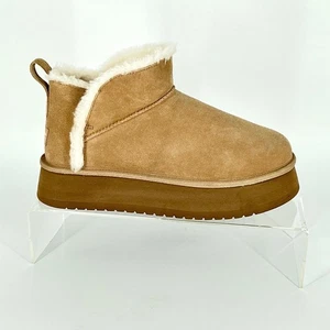 Koolaburra by UGG Women's Size 9 Tan Suede Ultra Mini Platform Booties NEW - Picture 1 of 13
