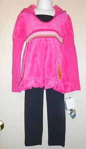 Hello Kitty by Sanrio Girls Embellished Hooded Velour Dress & Leggings Set 4 NWT - Picture 1 of 3