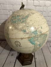 Vintage Crams Imperial World Globe Includes USSR and Mongolia - Wood Base
