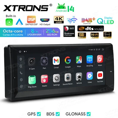 10.25" QLED Carplay Android 14 8-Core GPS Stereo Radio Navi 256GB For BMW E39 M5 Foto 1 de 4