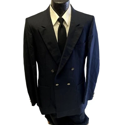 Abrigo Deportivo De Colección Años 60 Raffinati Azul Marino DB Dorado Btn Chaqueta Lana GABARDINA Blazer Foto 1 de 4