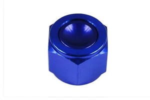 Adapter connector end fitting Flare cap, female nut AN4 Blue - Picture 1 of 8
