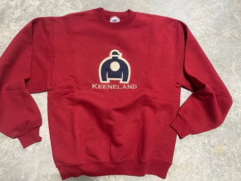 VINTAGE KEENELAND RACE HORSE Trac Lexington KY SWEATSHIRT Embroidered & ￼appliqu Cover