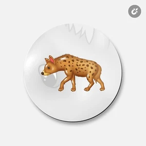 Hyena Mascot Animal | 4'' X 4'' Round Decorative Magnet - Picture 1 of 2