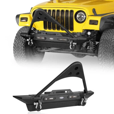 Steel Front Bumper w/Stinger Bar & Winch Plate For 1987-2006 Jeep Wrangler YJ TJ - Image 1 of 4