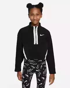 Nike Sportswear Big Kids' (Girls') Long-Sleeve 1/4 Zip Fleece Top Large Black - Picture 1 of 15