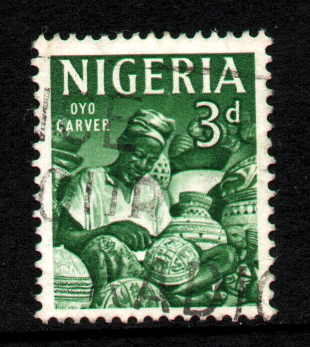 USADO "TALLADOR DE MADERA" NIGERIA 1961 Foto 1 de 2