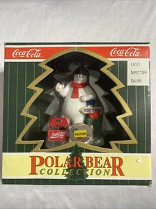 COCA COLA EISBÄREN SAMMLUNG 1997 ORNAMENT Eisbären auf Schlitten Beschädigung Box - Bild 1 von 4