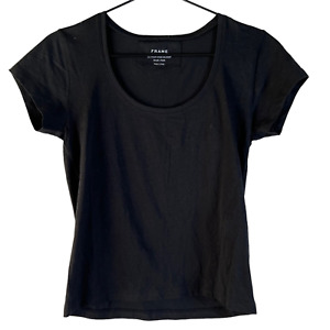 Frame Girls T-Shirt Black Le High Rise Scoop Neck Short Sleeve Organic Cotton S