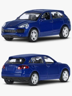 Porsche Cayenne, Metal Model Diecast Car Scale, Collectible Toy Cars, blue, 1/43 - Image 1 of 4
