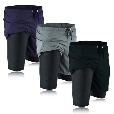 Mens Gym Shorts Zip Pockets Fitness Training Running Jogging Sports Sweat Pants - Image 1 of 4