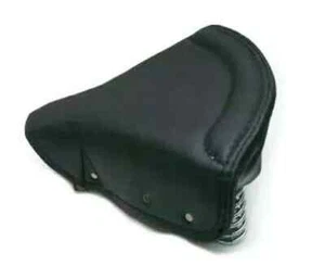 FITS FOR ROYAL ENFIELD BLACK LEATHER FRONT SOLO SEAT + CHROME SPRINGS COMPLETE - Bild 1 von 2