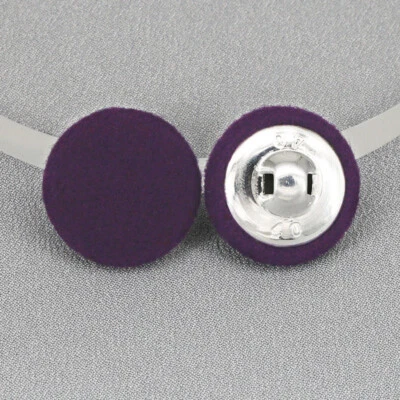 Cashmere Wool Fabric Covered Dome Metal Loop Aluminum Buttons Coat Sweater Diy - Image 1 of 4