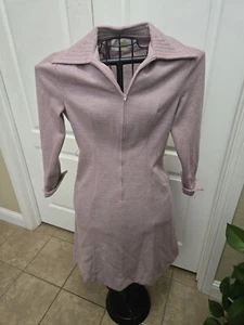 Alfred Werber Vintage 70s Pink Coat Dress Modest Shift Midi Size 10 - Picture 1 of 8