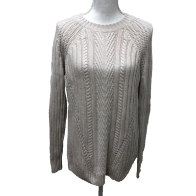 Autumn Cashmere Sweater Jumper Womens Medium Ivory Cable Knit Oversize Cozy - Image 1 of 4