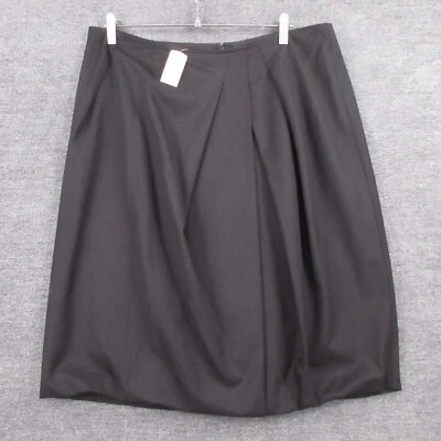 Lafayette 148 Skirt Womens 16 Black Pleated Bubble Skirt Short Wool Stretch - Image 1 of 4