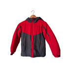 Columbia Sportswear Long Sleeve Hooded Stun Run Snow Jacket Gray And Red Medium