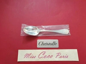 Löffel Mokka Christofle Frankreich Perlen 10 CM Blister Neu Versilbertes Metall - Picture 1 of 5
