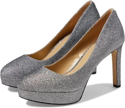 Michael Kors Chantal Pump Women's 10 Silver Stiletto Heel Slip-On Platform P116 - Image 1 of 4