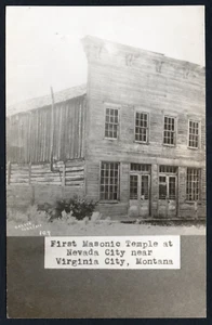 Postkarte Amerika USA Nevada Stadt Montana der erste Freimaurertempel RPPC - Bild 1 von 2