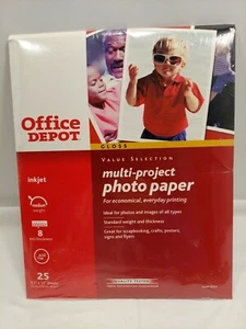 Inkjet Gloss Photo Paper Multi-Project 8.5" X 11" 25 Sheets Acid Free 8 mm New - Picture 1 of 4