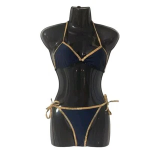 ALVIERO MARTINI 1^ CLASSE BIKINI COSTUME TRIANGOLO GEO BLU - Foto 1 di 6