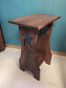 Amish Made Country End Table - Real Pine Wood! Walnut Stain. No Assembly! - Picture 1 of 5