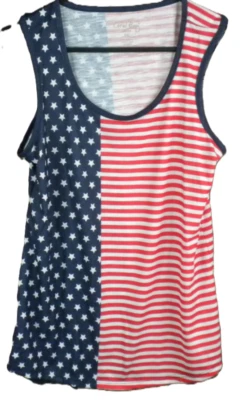 Camiseta sin mangas para mujer Coral Bay roja/blanca y azul talla PL Foto 1 de 3