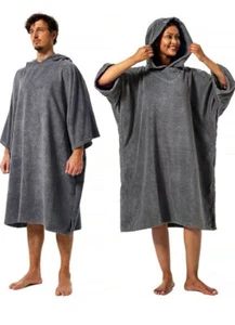 Winthome Changing Bath Robe, Surf Poncho Towel With Hooded And Pockets- Size M - Picture 1 of 8