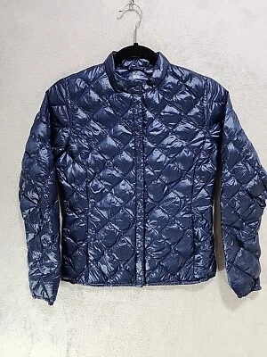 Chaqueta a Presión Uniqlo Niñas Pequeña Azul Puffer Foto 1 de 4