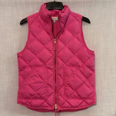 Chaleco acolchado acolchado acolchado J Crew Excursion para mujer M rosa bolsillos con cremallera completa Foto 1 de 4