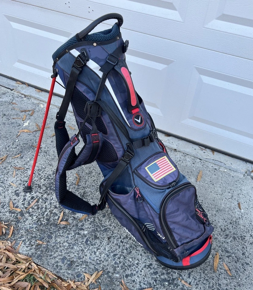 Bolso de pie CALLAWAY Fusion 14 14 vías superior rojo, blanco y azul bandera americana EE. UU. Foto 1 de 4