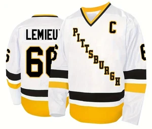 Vintage Pittsburgh Penguins Hockey Mario Lemieux #66 Men Jersey Size Small - 3XL - Picture 1 of 5